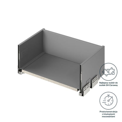 GoodHome slim skuffekorpus dybde 50 cm lys grå