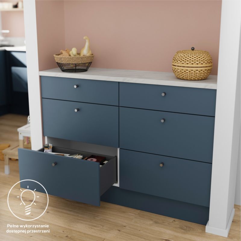 GoodHome slim dyb skuffekorpus 60 cm lys grå