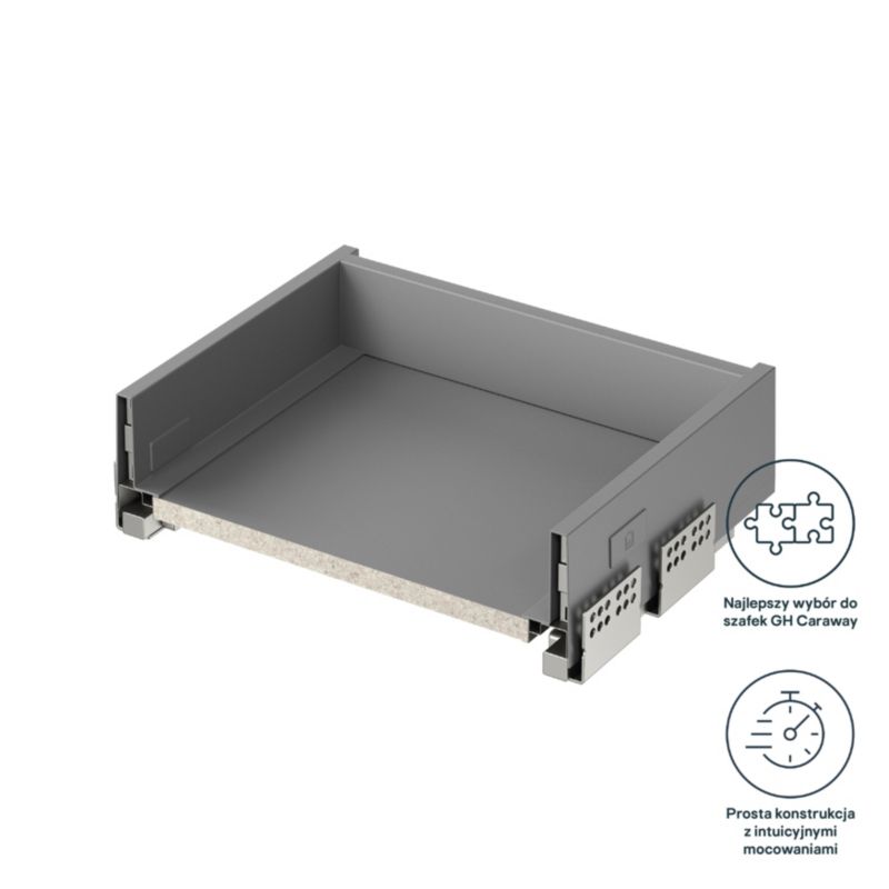 GoodHome slim standard skuffekorpus 40 cm lys grå