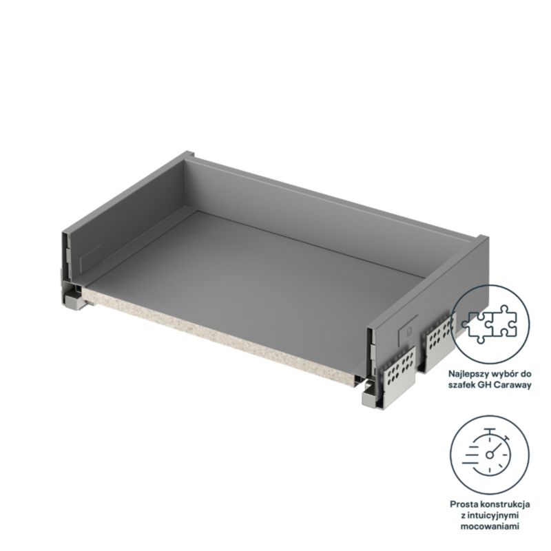 GoodHome slim standard skuffekorpus 50 cm lys grå