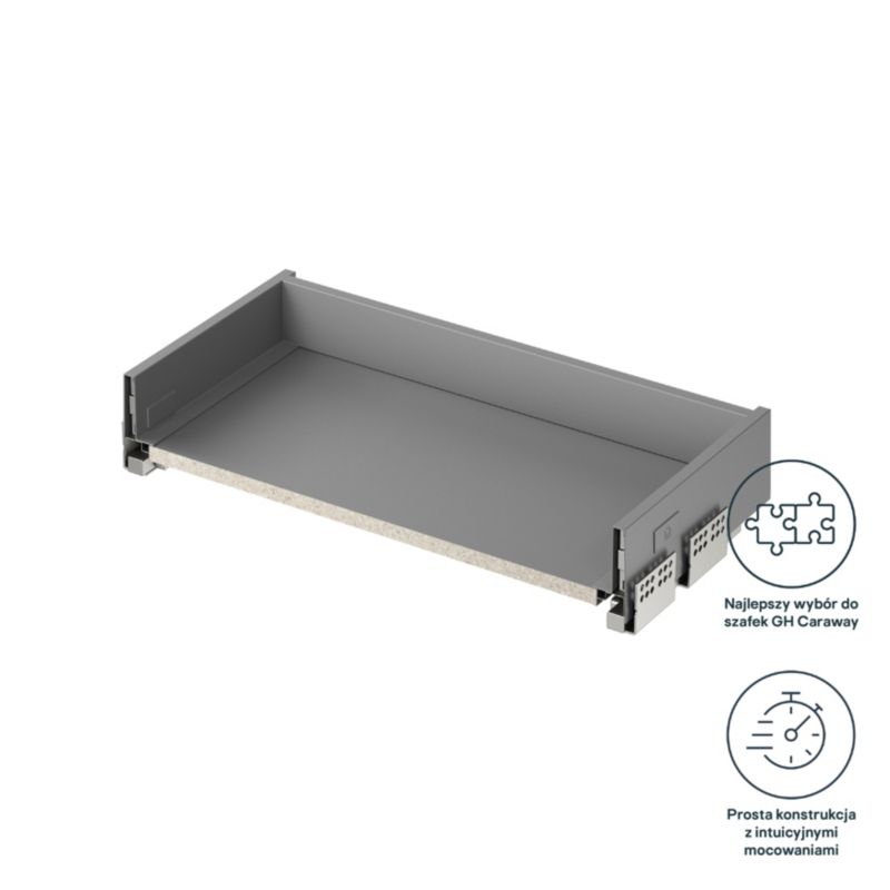 GoodHome slim standard skuffekorpus 60 cm lys grå