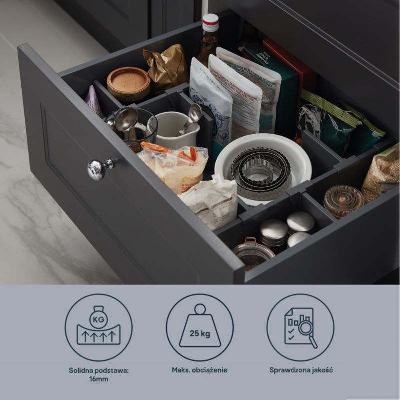 Korpus til skuffe GoodHome Soto 50 cm antracit