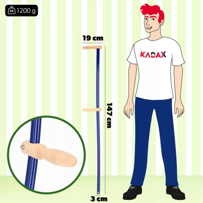Koseskaft i Metal 147 cm Blå