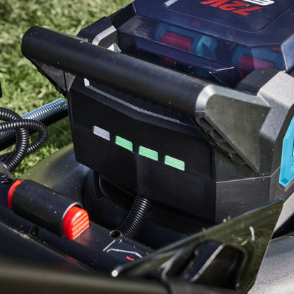 Erbauer 3-i-1 akku-plæneklipper med 72 V drivkraft og 46 cm klippebredde