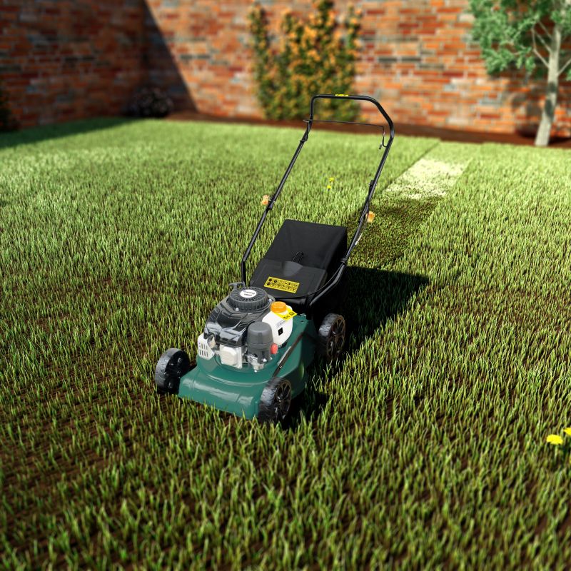 Benzindrevet skubbeplæneklipper 123CC 40 cm