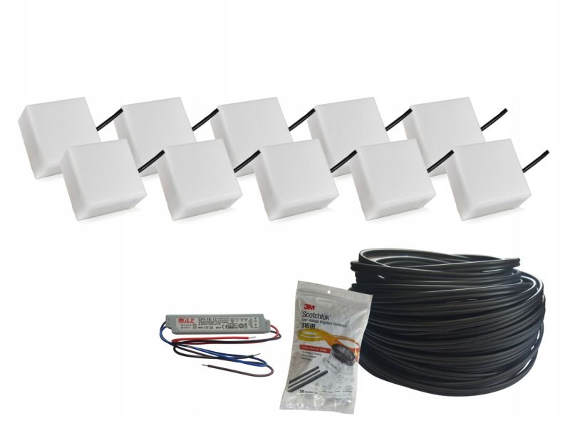 LED-belysningssten Bruklux 10x10x6 cm Sæt 10 stk