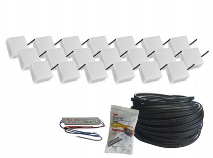 LED Belægningssten 10x10x6 cm Hvid Sæt med 20 stk | 5901885532745