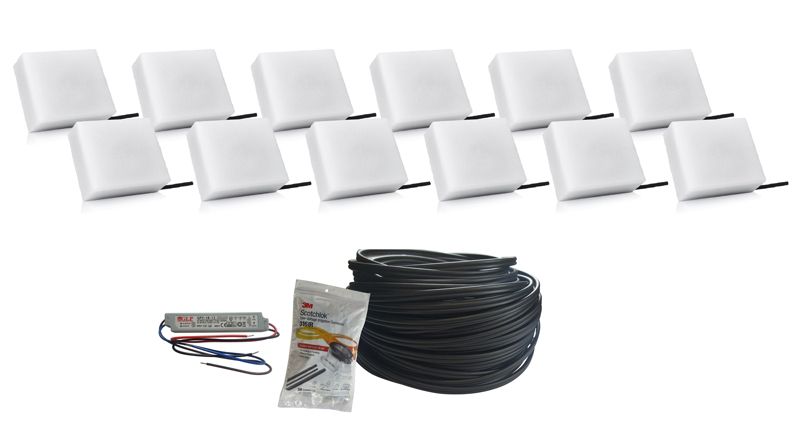 LED-belysningssten 10x14x6 cm Hvid 12 stk