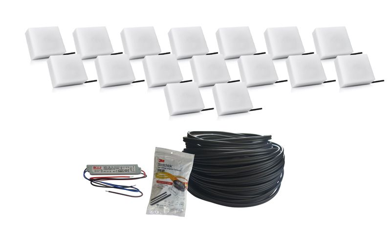LED-belysningssten Bruklux 10x14x6 cm Hvid Sæt 16 stk