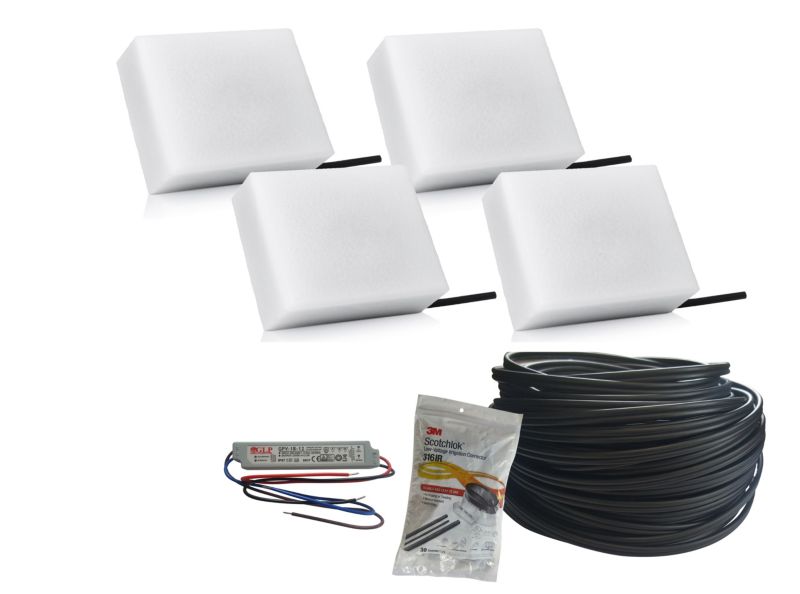LED-belysningssten Bruklux 10x14x6 cm Hvid 4 stk