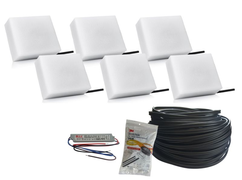 LED-belysningssten Bruklux 10x14x6 cm Hvid Sæt 6 stk