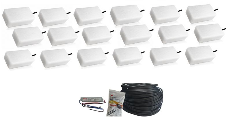 LED-belysningssten Bruklux 10x20x6 cm Hvid Sæt 18 stk