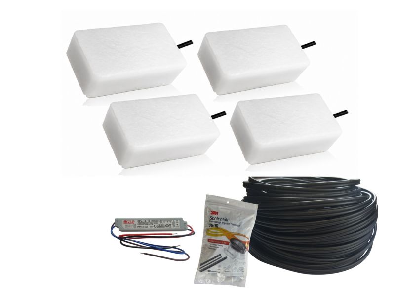 LED-belysningssten Bruklux 10x20x6 cm Hvid Sæt 4 stk
