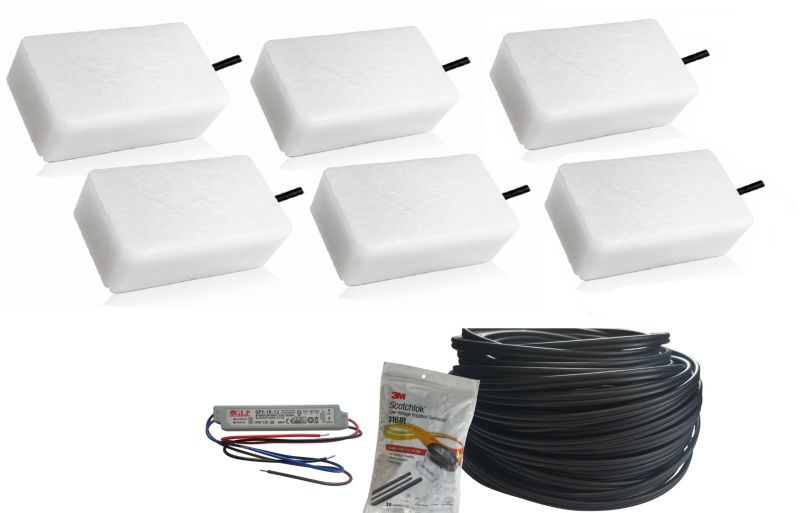 LED-belysningssten Bruklux 10x20x6 cm Hvid Sæt 6 stk