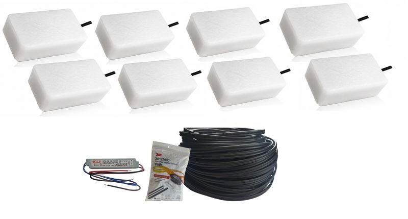 LED-belysningssten 10x20x6 cm Sæt med 8 stk