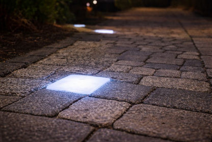 LED-belysningssten 14x14x6 cm Hvid