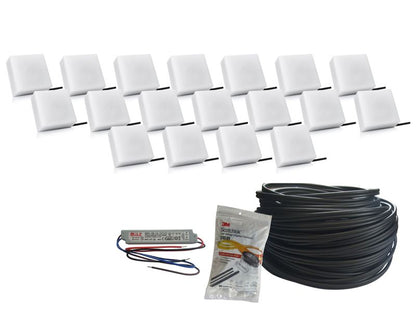 LED-belysningssten 14x14x6 cm Hvid Sæt 18 Stk