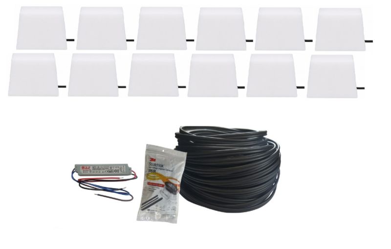LED-belysningssten Piccola 8x9x9,5x6 cm Hvid 12 stk