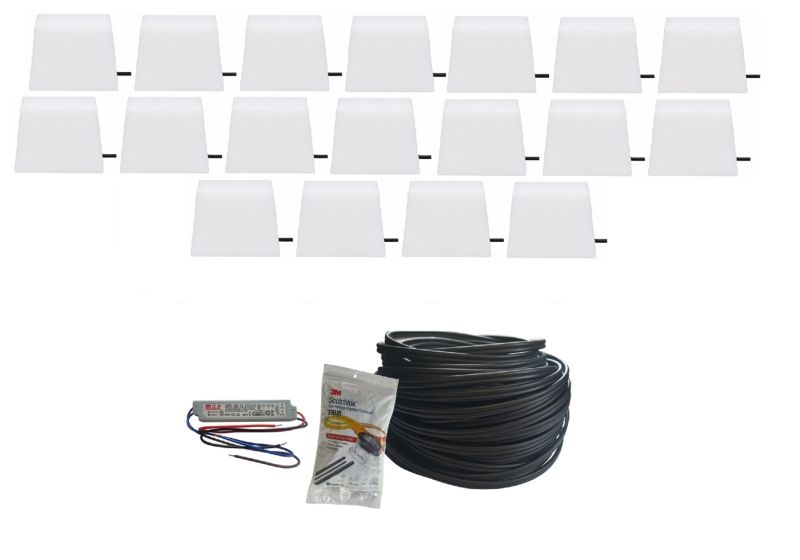 LED-belysningssten Piccola 8x9x9,5x6 cm Hvid 18 stk