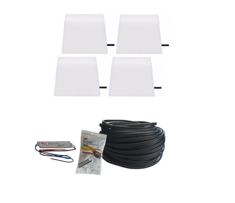 LED-belysningssten Piccola 8x9x9,5x6 cm Sæt 4 stk