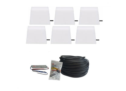 LED-belysningssten Piccola 8x9x9,5x6 cm Hvid Sæt 6