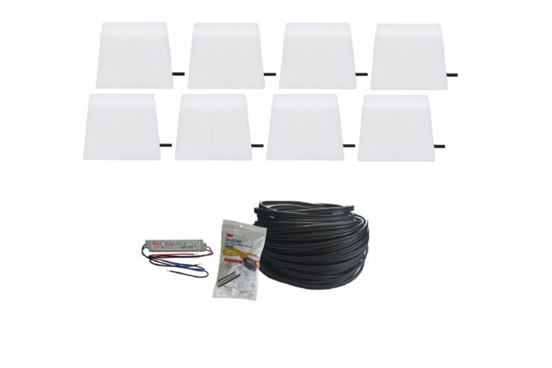 LED-belysningssten Piccola 8x9x9,5x6 cm Hvid Sæt 8