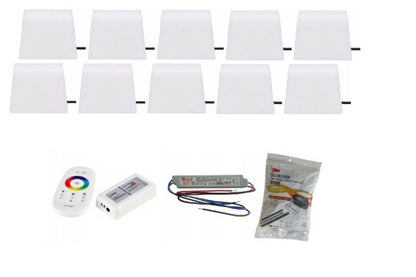 LED-belysningssten Piccola RGB 8x9x9,5x6 cm Sæt 10 stk