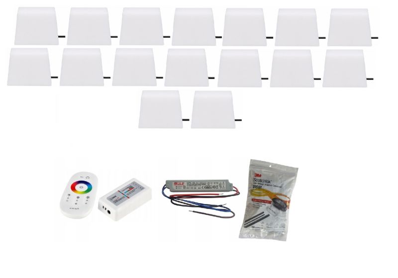LED-belysningssten Piccola RGB 8x9x9,5x6 cm 16 stk