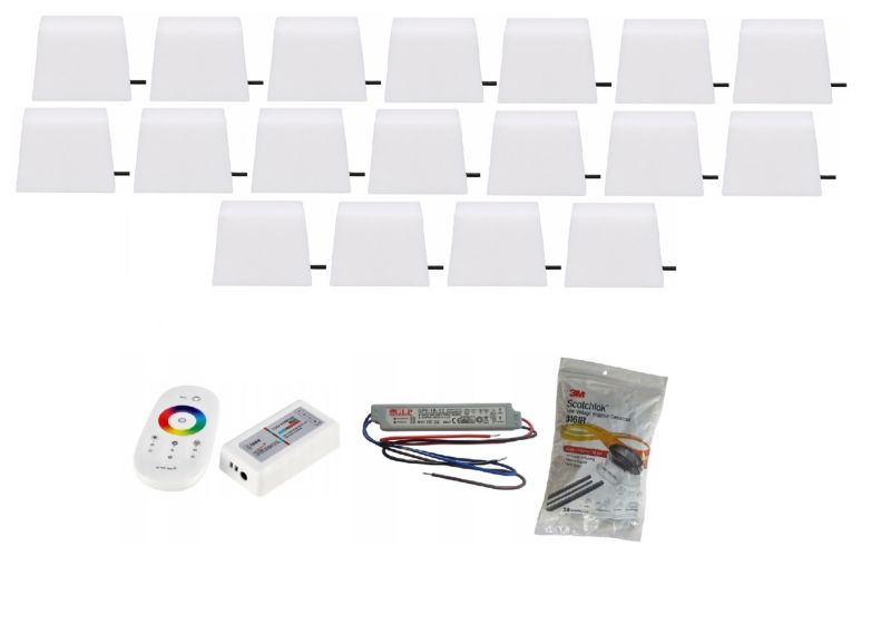 LED-belysningssten Piccola RGB 8x9x9,5x6 cm Sæt 18 stk