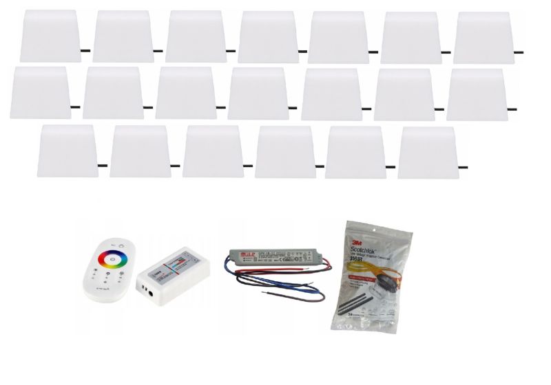 LED-belysningssten Piccola RGB 8x9x9,5x6 cm Sæt 20 stk