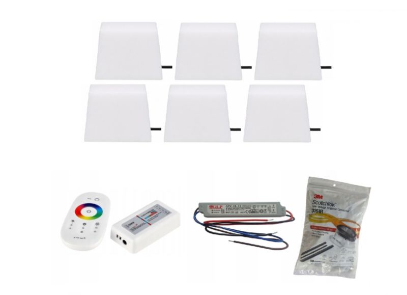 LED-belysningssten Piccola RGB 8x9x9,5x6 cm Sæt 6 stk