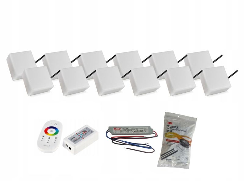 LED-belysningssten Bruklux RGB 10x10x6 cm Sæt 12 stk
