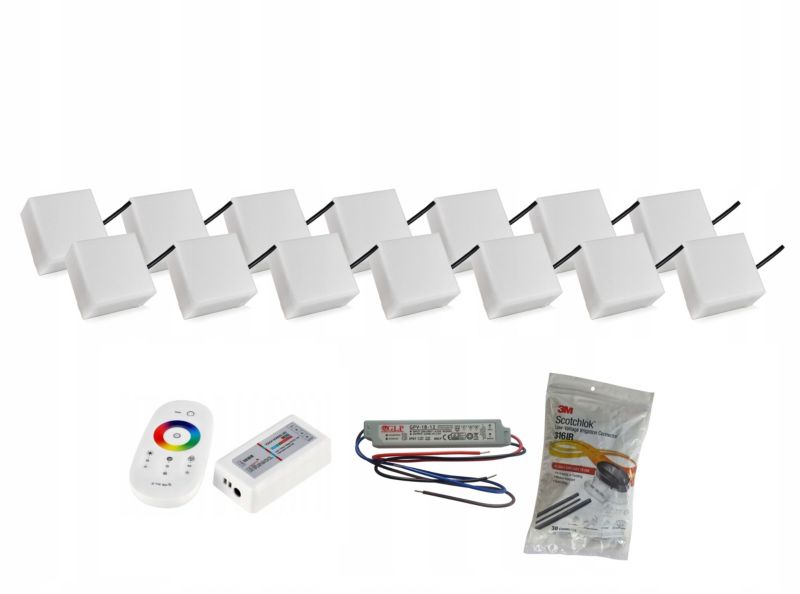 LED-belysningssten Bruklux RGB 10x10x6 cm Sæt 14 stk
