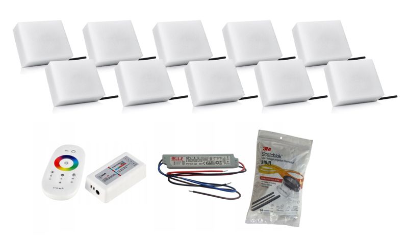 LED-belysningssten 10x14x6 cm RGB Multicolor 10 stk