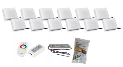 LED-belysningssten Bruklux 10x14x6 cm RGB Multifarvet 12 stk