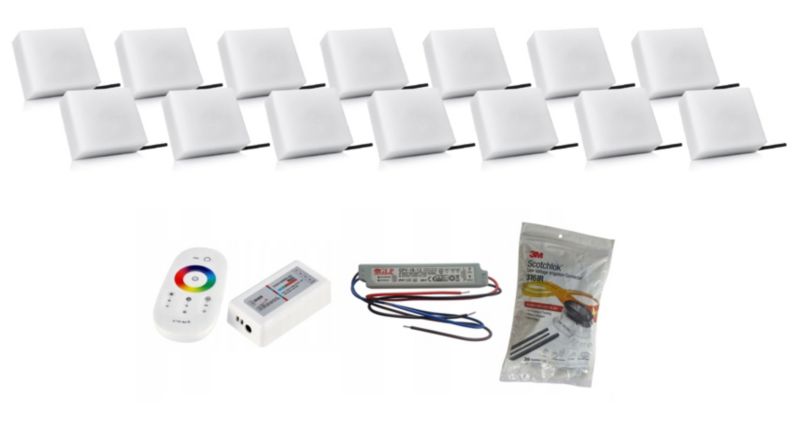 LED-belysningssten Bruklux RGB 10x14x6 cm Sæt 14 stk