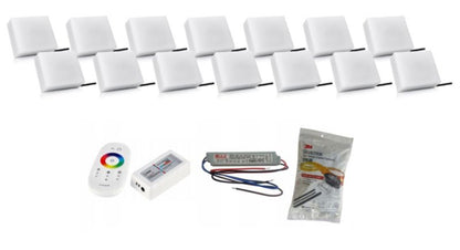 LED-belysningssten Bruklux RGB 10x14x6 cm Sæt 14 stk