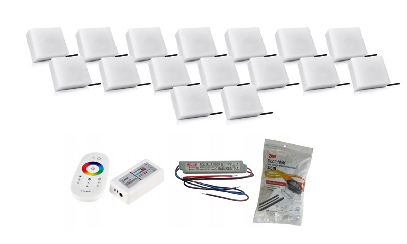 LED-belysningssten 10x14x6 cm RGB Multifarvet 16 stk