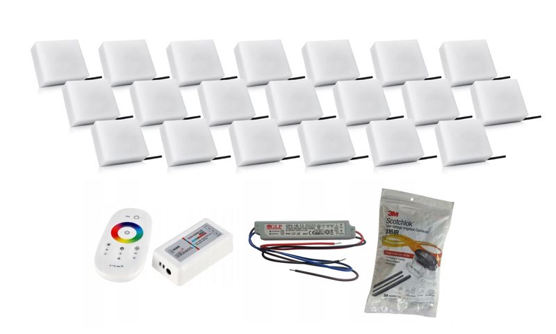 LED-belysningssten Bruklux 10x14x6 cm RGB 20 stk