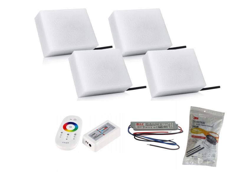 LED-belysningssten Bruklux RGB 10x14x6 cm Sæt 4 stk