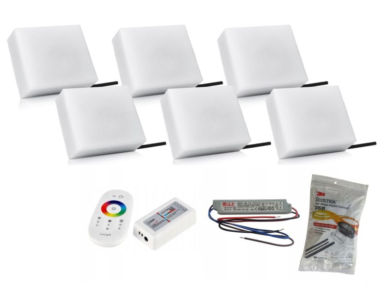 LED-belysningssten Bruklux 10x14x6 cm RGB Multifarvet Sæt 6 stk