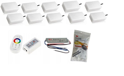 LED-belysningssten Bruklux RGB 10x20x6 cm Sæt 10 stk