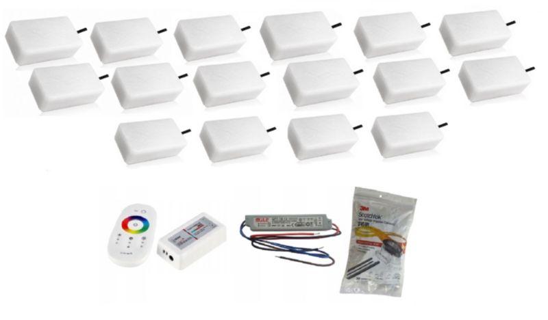 LED-belysningssten Bruklux RGB 10x20x6 cm Sæt 16 stk