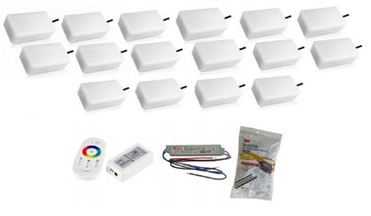 LED-belysningssten Bruklux RGB 10x20x6 cm Sæt 16 stk