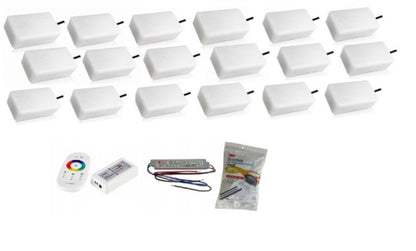 LED-belysningssten 10x20x6 cm RGB Multifarvet 18 stk