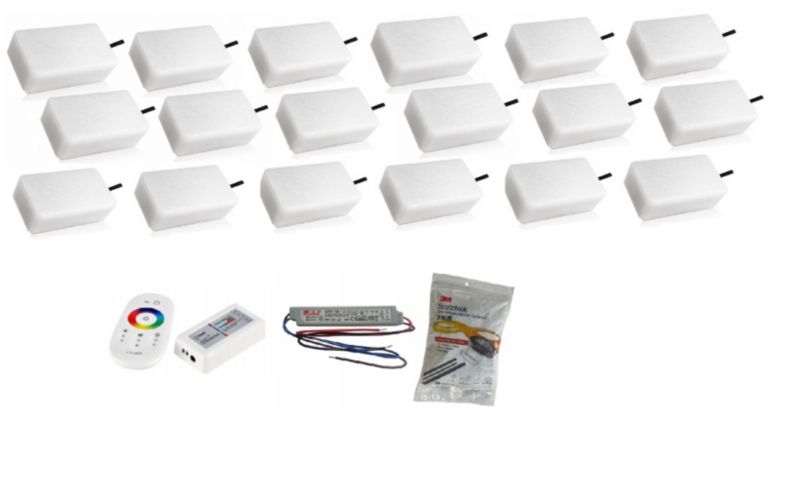 LED-belysningssten 10x20x6 cm RGB Multifarvet 18 stk