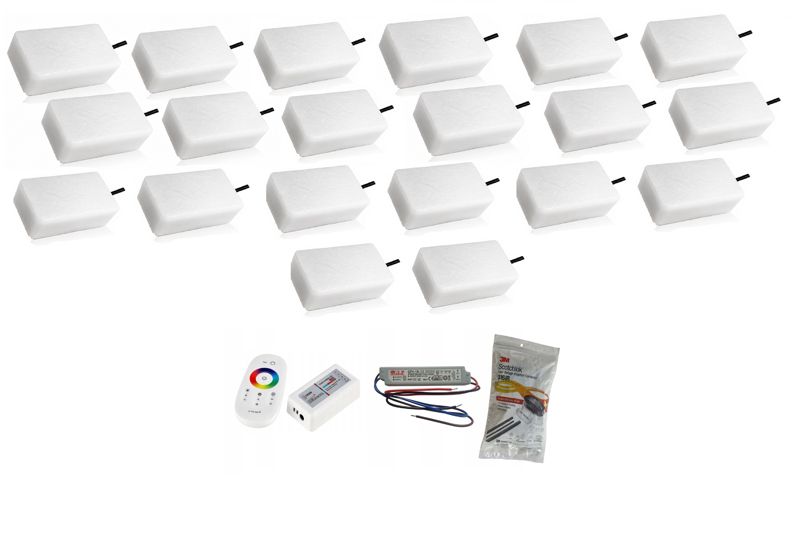 LED-belysningssten Bruklux RGB 10x20x6 cm Sæt 20 stk