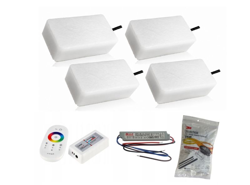 LED-belysningssten Bruklux RGB 10x20x6 cm Sæt 4 stk