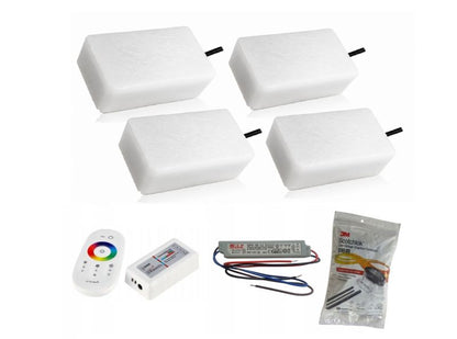 LED-belysningssten Bruklux RGB 10x20x6 cm Sæt 4 stk