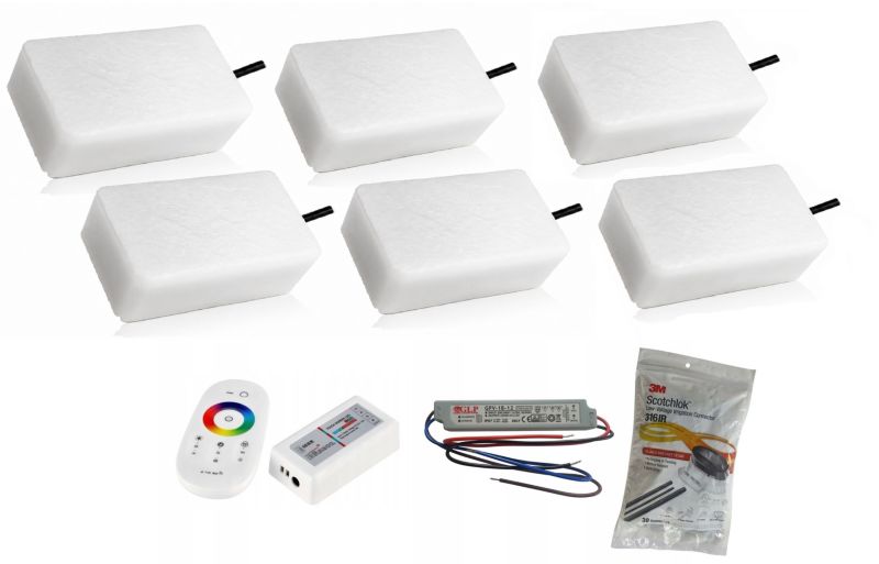 LED-belysningssten Bruklux RGB 10x20x6 cm Sæt 6 stk